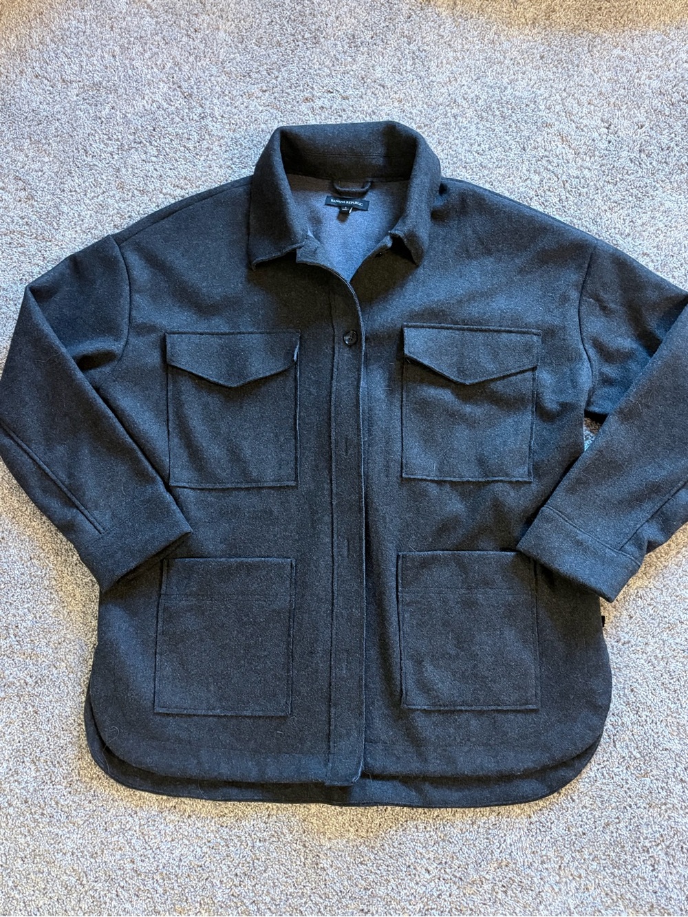 Banana Republic Black Utility Jacket with Patch Pockets